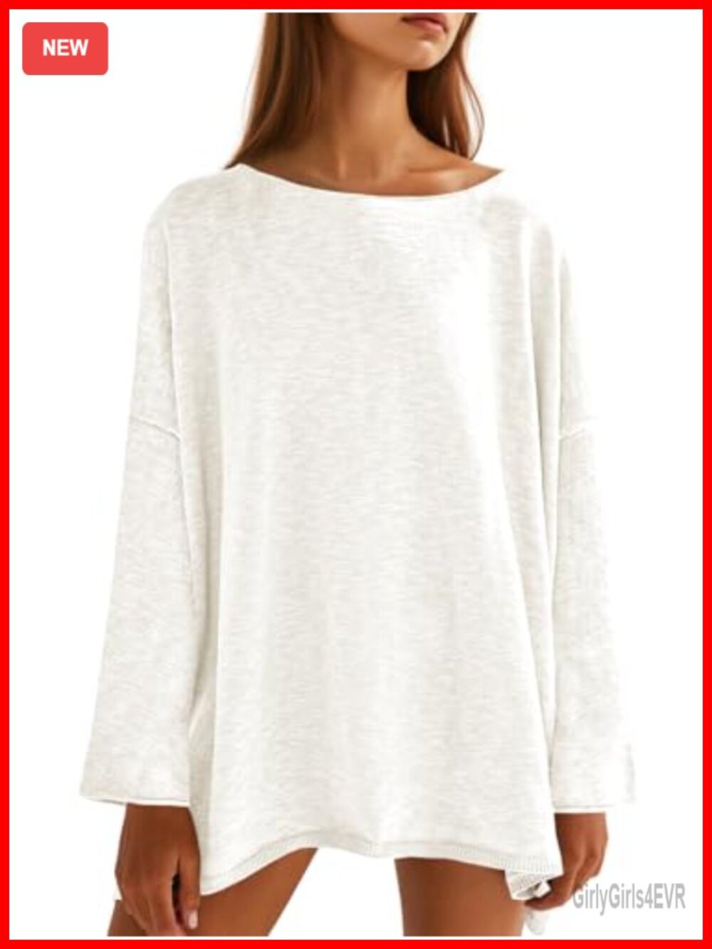 Oversized Long Sleeve Knitted Tunic Top Lightweight Sweater